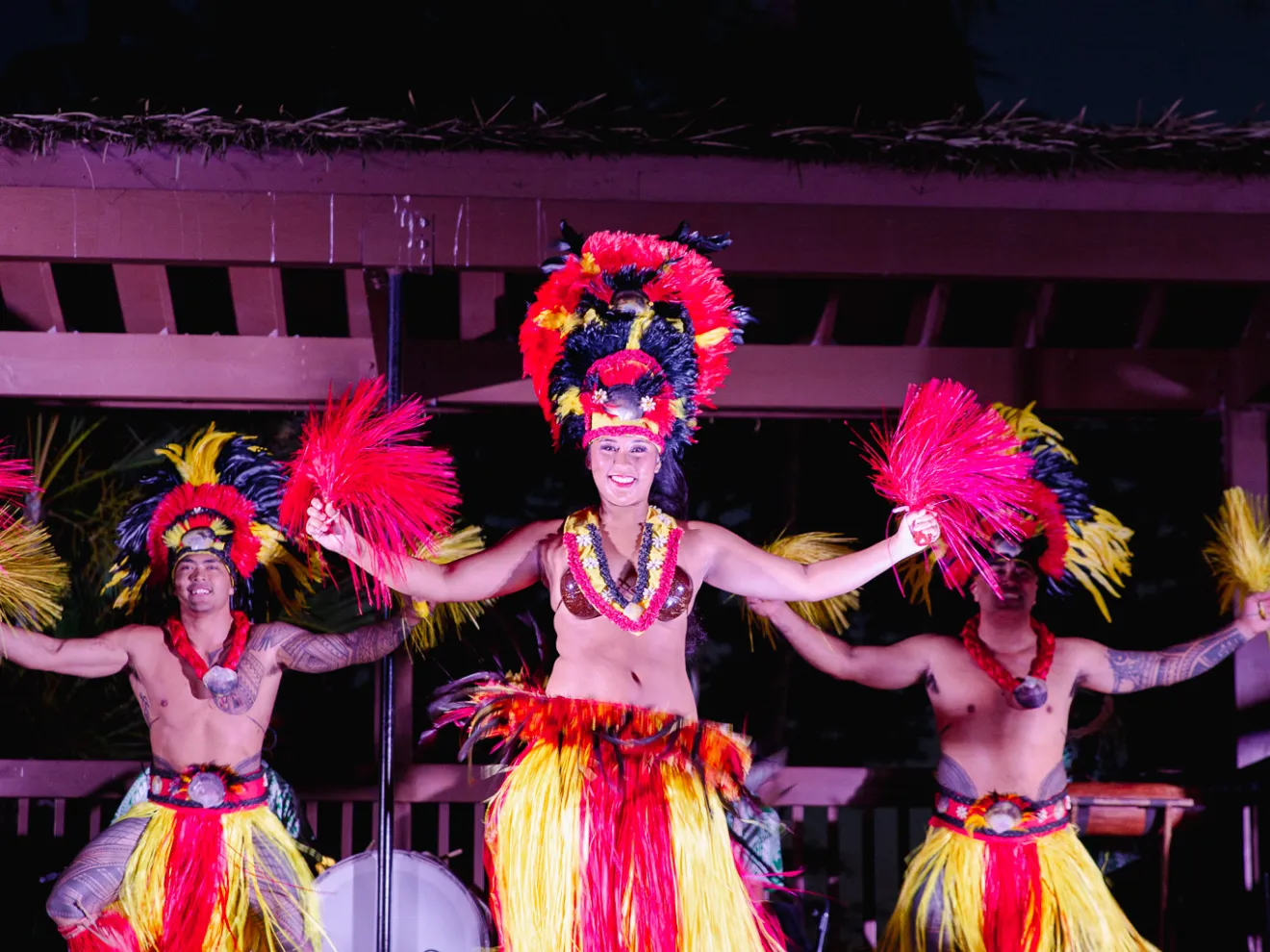 a person in a pink flower on a table